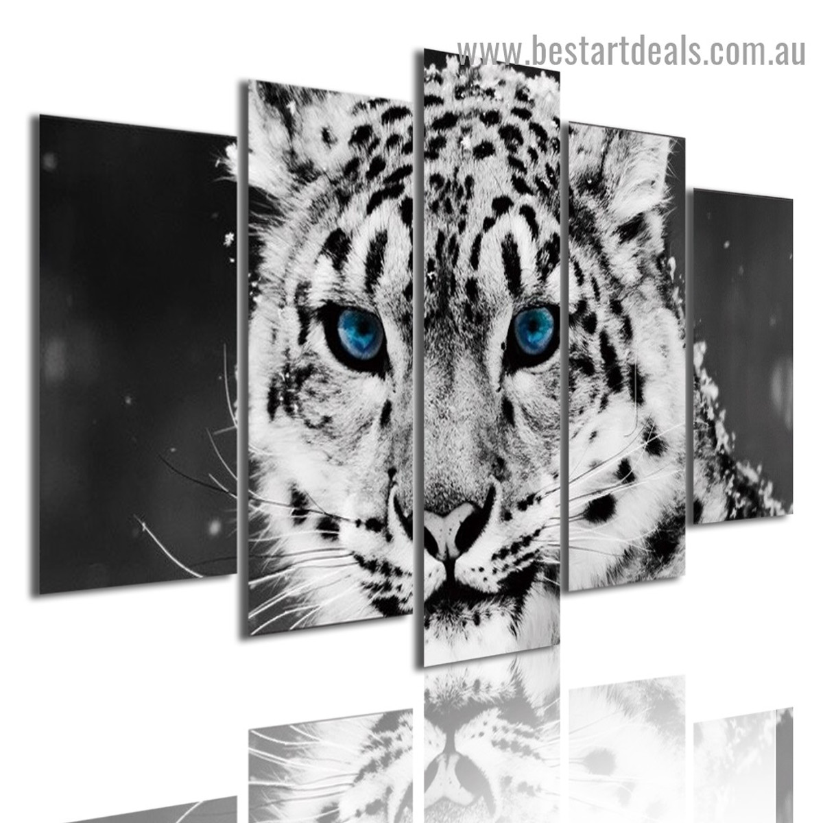Snow Leopard Animal Modern Artwork Image Canvas Print for Room Wall Garniture