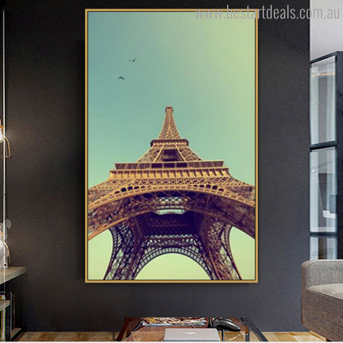 Real Eiffel Tower Modern Cityscape Painting Canvas Print for Wall Garniture