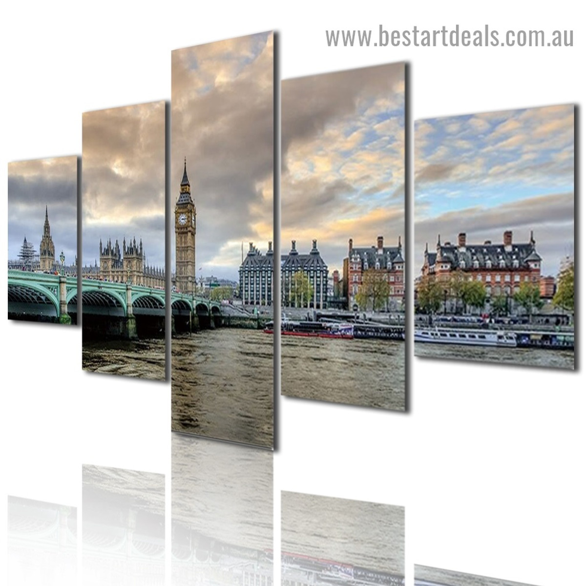 Big Ben Clock Cityscape Modern Artwork Photo Canvas Print for Room Wall Decoration