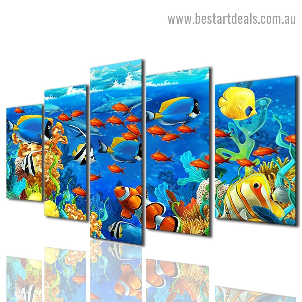 Tropical Fish Animal Modern Artwork Photo Canvas Print for Room Wall Adornment