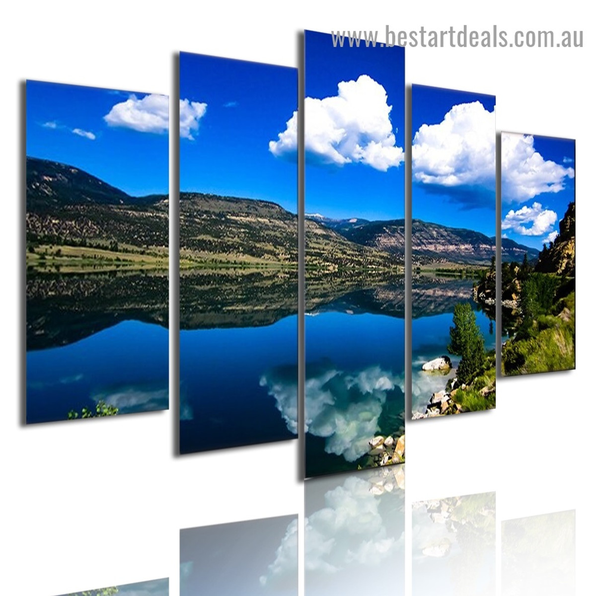 Cloud Reflection Landscape Modern Artwork Picture Canvas Print for Room Wall Ornament