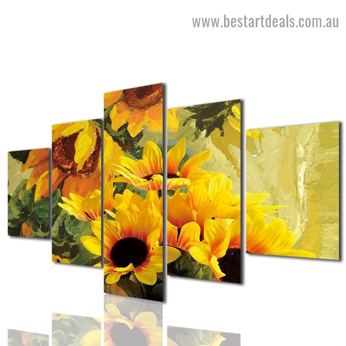 Yellow Sunflowers Botanical Modern Artwork Image Canvas Print for Room Wall Garniture