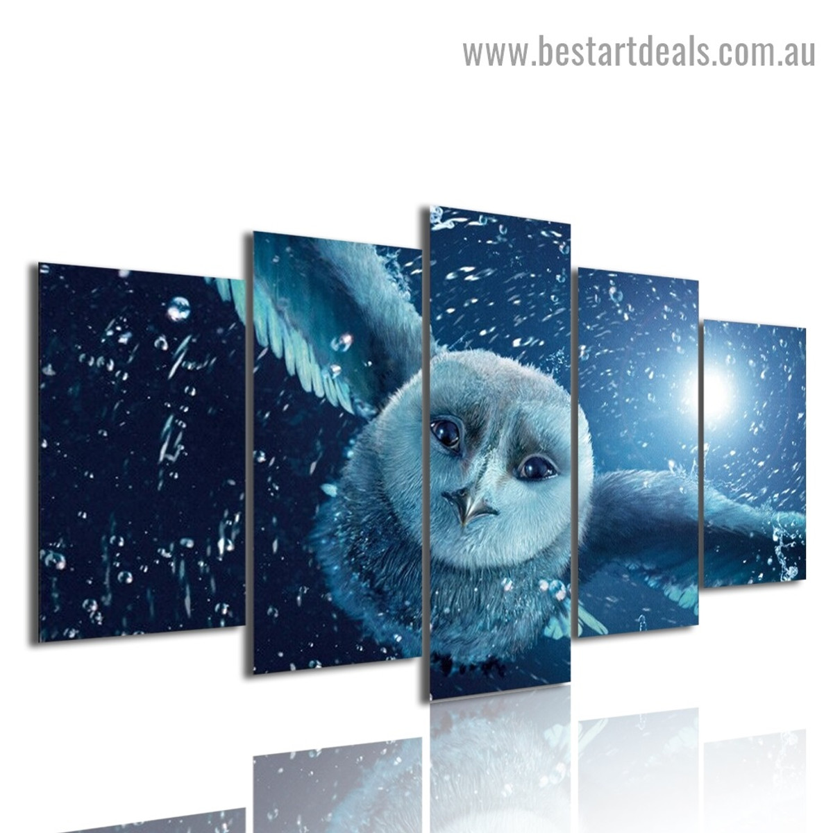 Flying Owl Fantasy Bird Modern Artwork Image Canvas Print for Room Wall Adornment