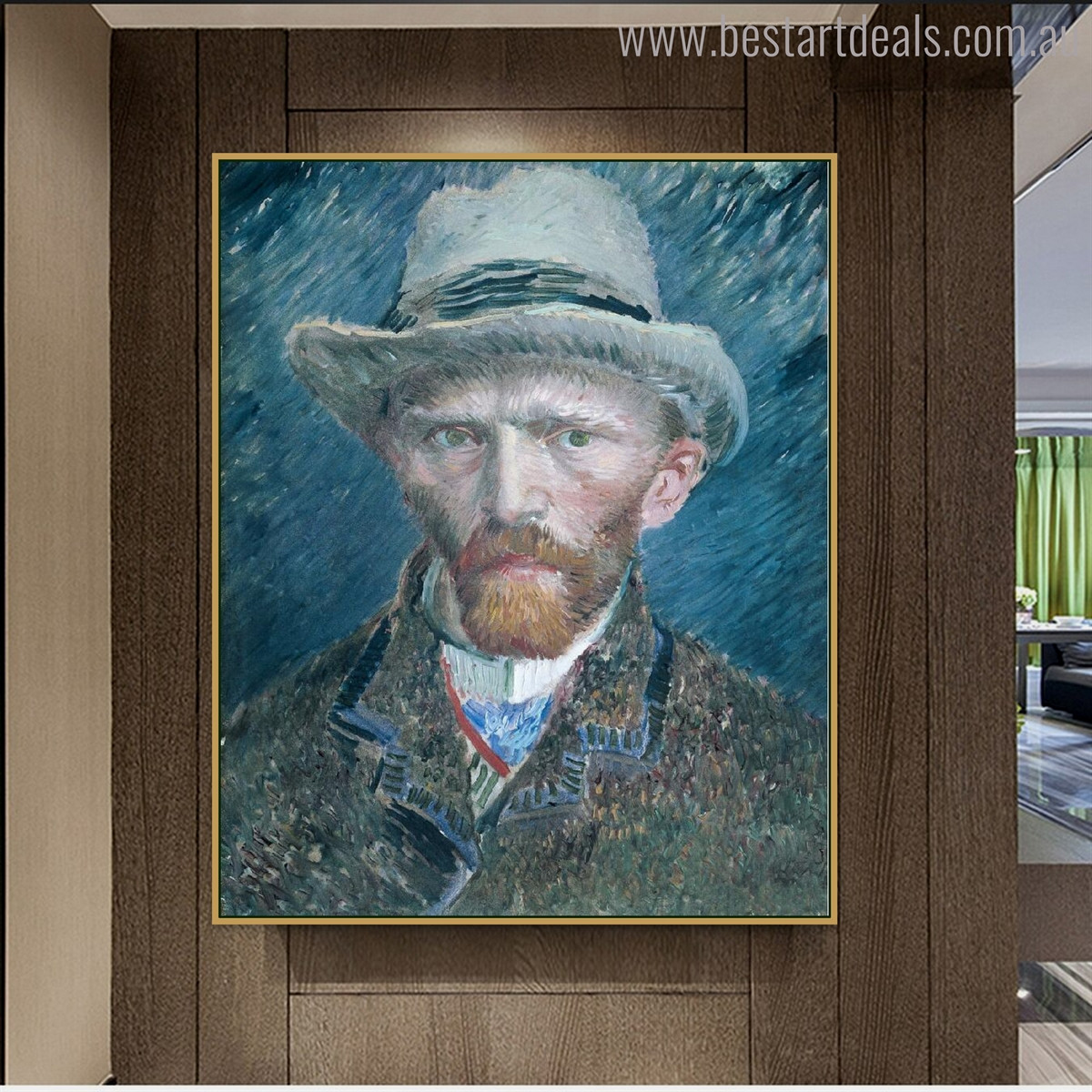 Self Portrait Vincent Van Gogh Impressionist Reproduction Figure Painting Print for Wall Disposition