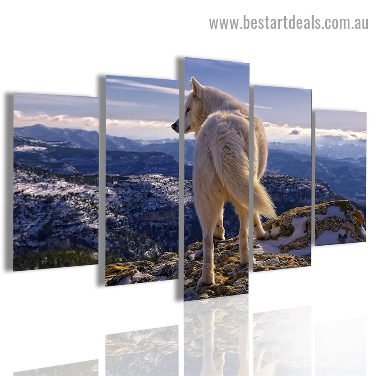 Mountain Wolf Animal Landscape Modern Artwork Photo Canvas Print for Room Wall Ornament