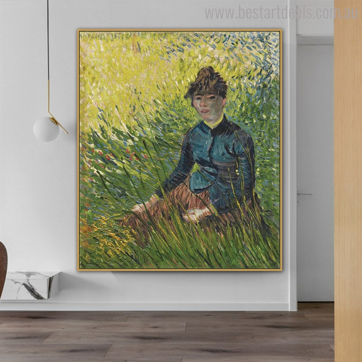 Woman Sitting Vincent Van Gogh Impressionist Botanical Reproduction Figure Painting Print for Wall Getup