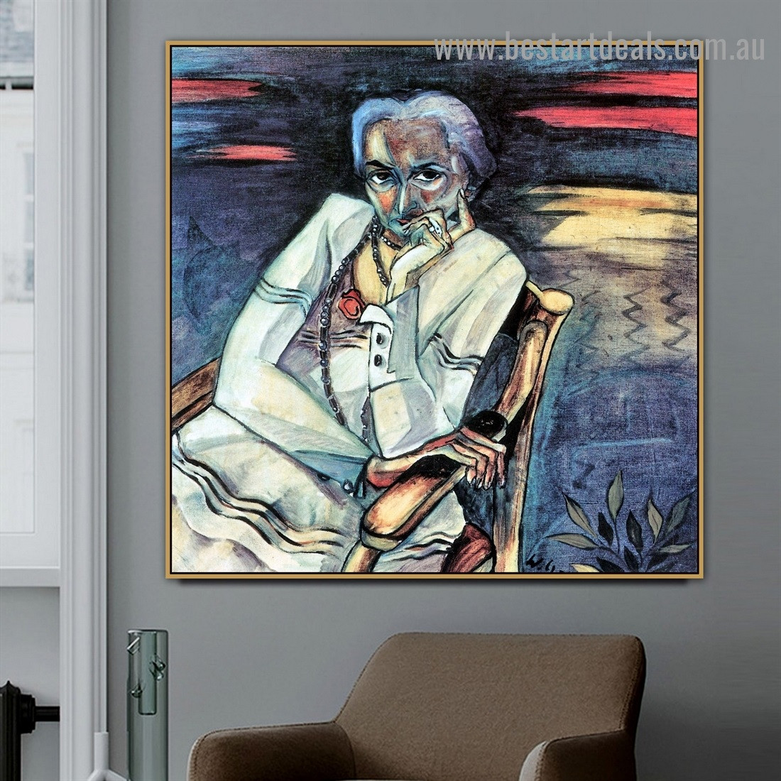 Rosa Shapiro Walter Gramatté Figure Landscape Expressionist Portrait Image Canvas Print for Room Wall Garniture