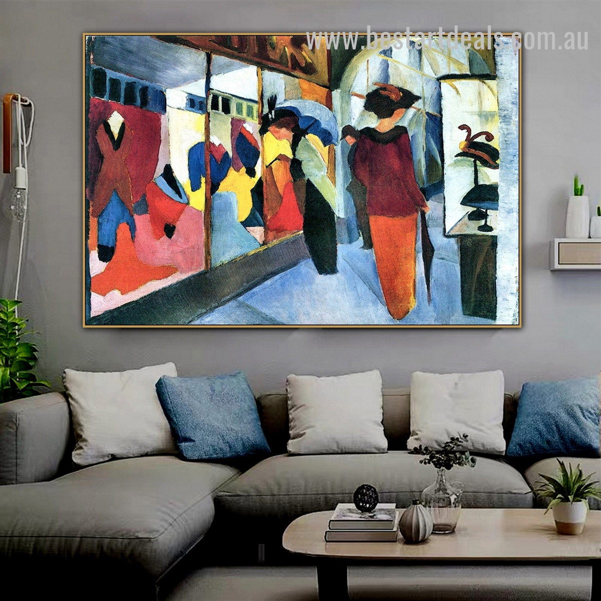 Fashion Store Figure Orphism Painting Image Canvas Print for Room Wall Decoration