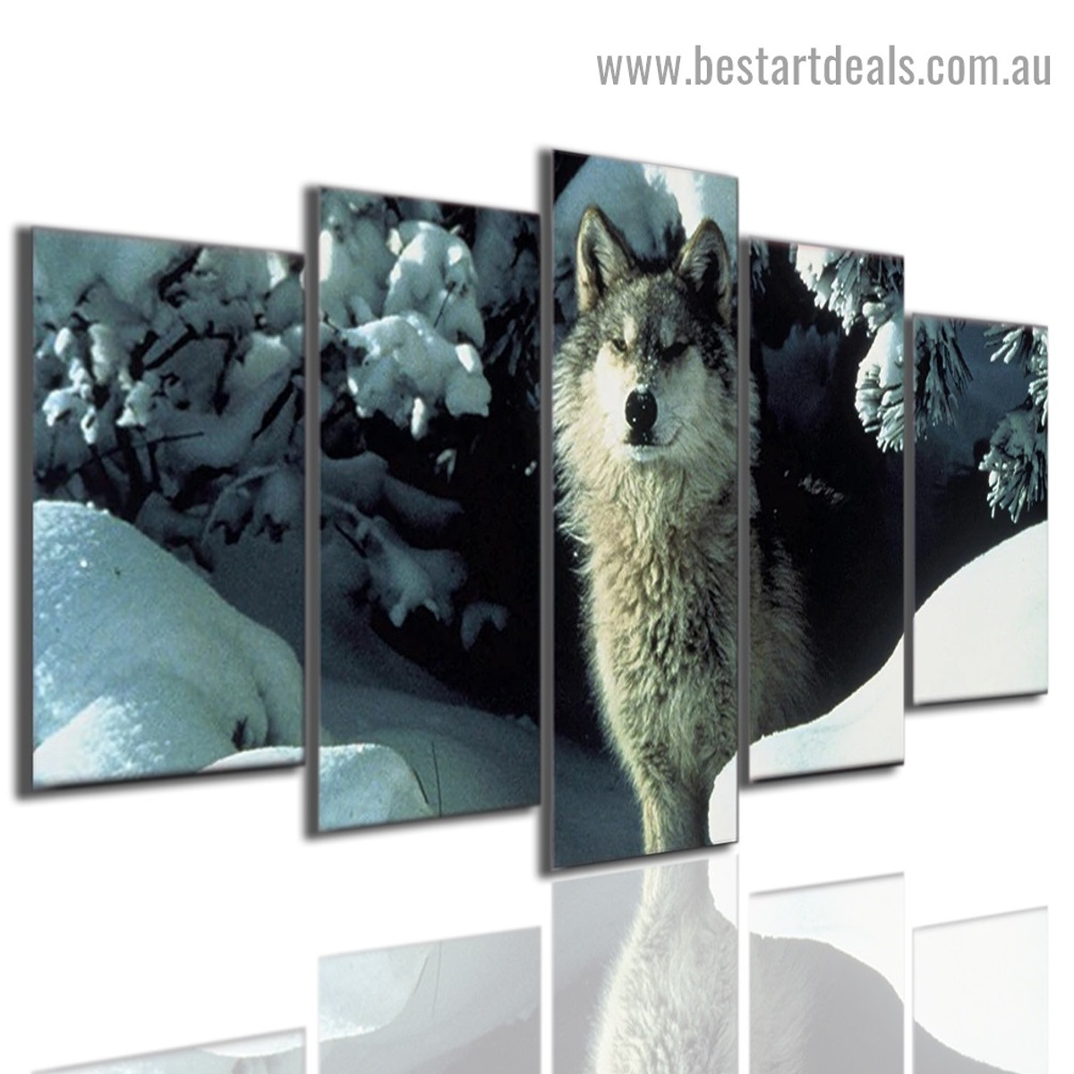 Timber Wolf Animal Landscape Modern Artwork Photo Canvas Print for Room Wall Adornment