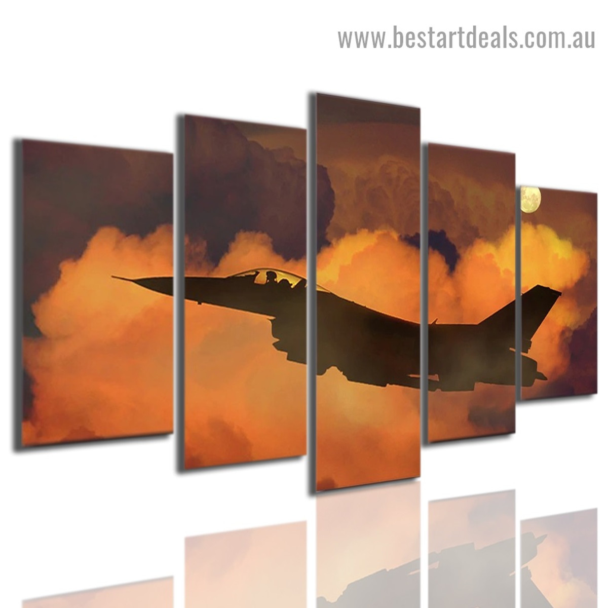 Airplane in Clouds Travel Modern Artwork Picture Canvas Print for Room Wall Garniture