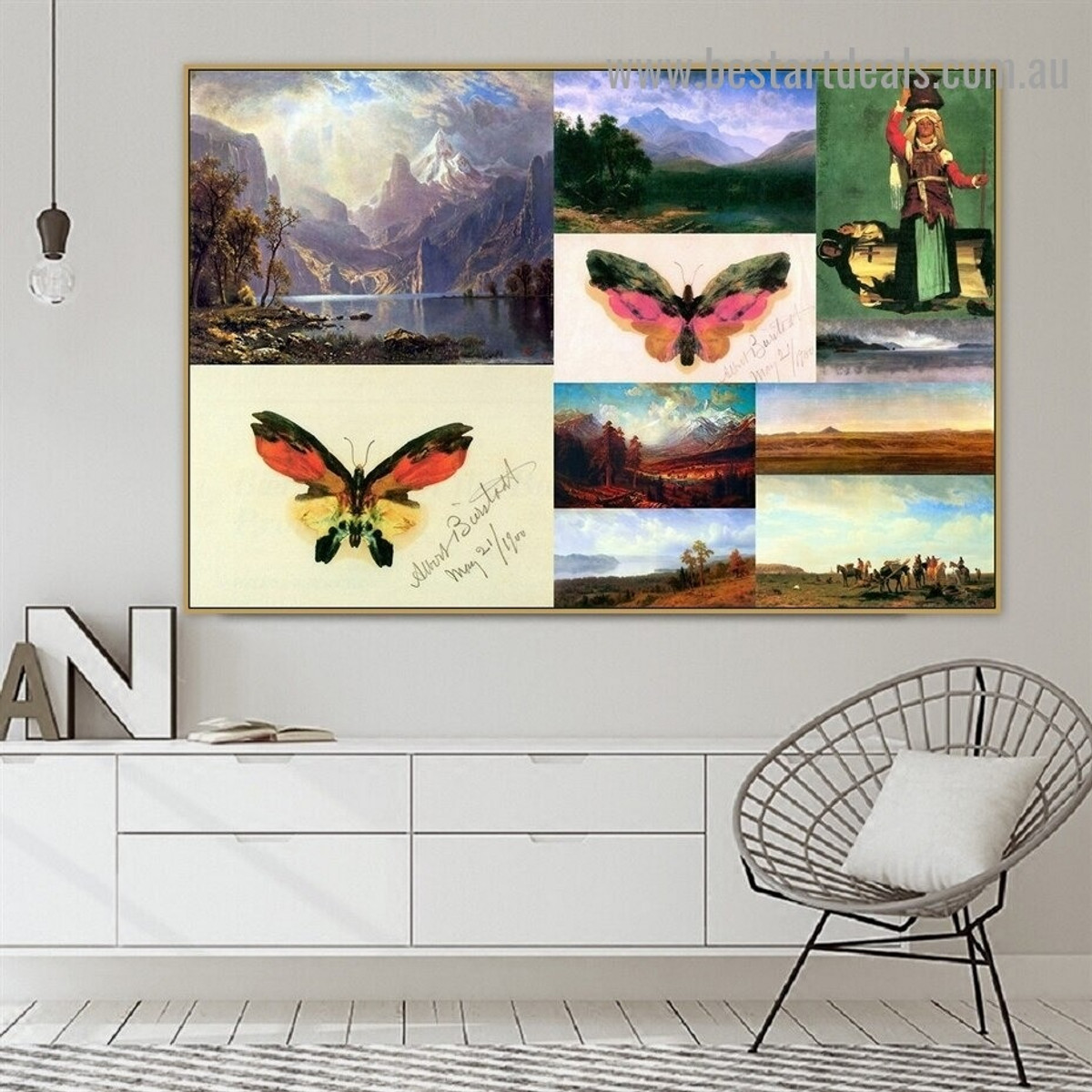 Albert Bierstadt Collage V Romanticism Old Famous Master Artist Artwork Photo Reproduction Canvas Print Room for Wall Adornment