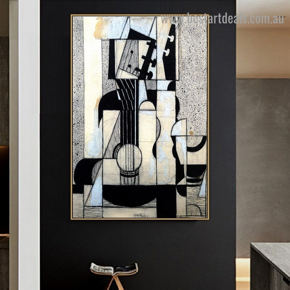 Still Life with Guitar Juan Gris Cubism Reproduction Artwork Image Canvas Print for Room Wall Garnish
