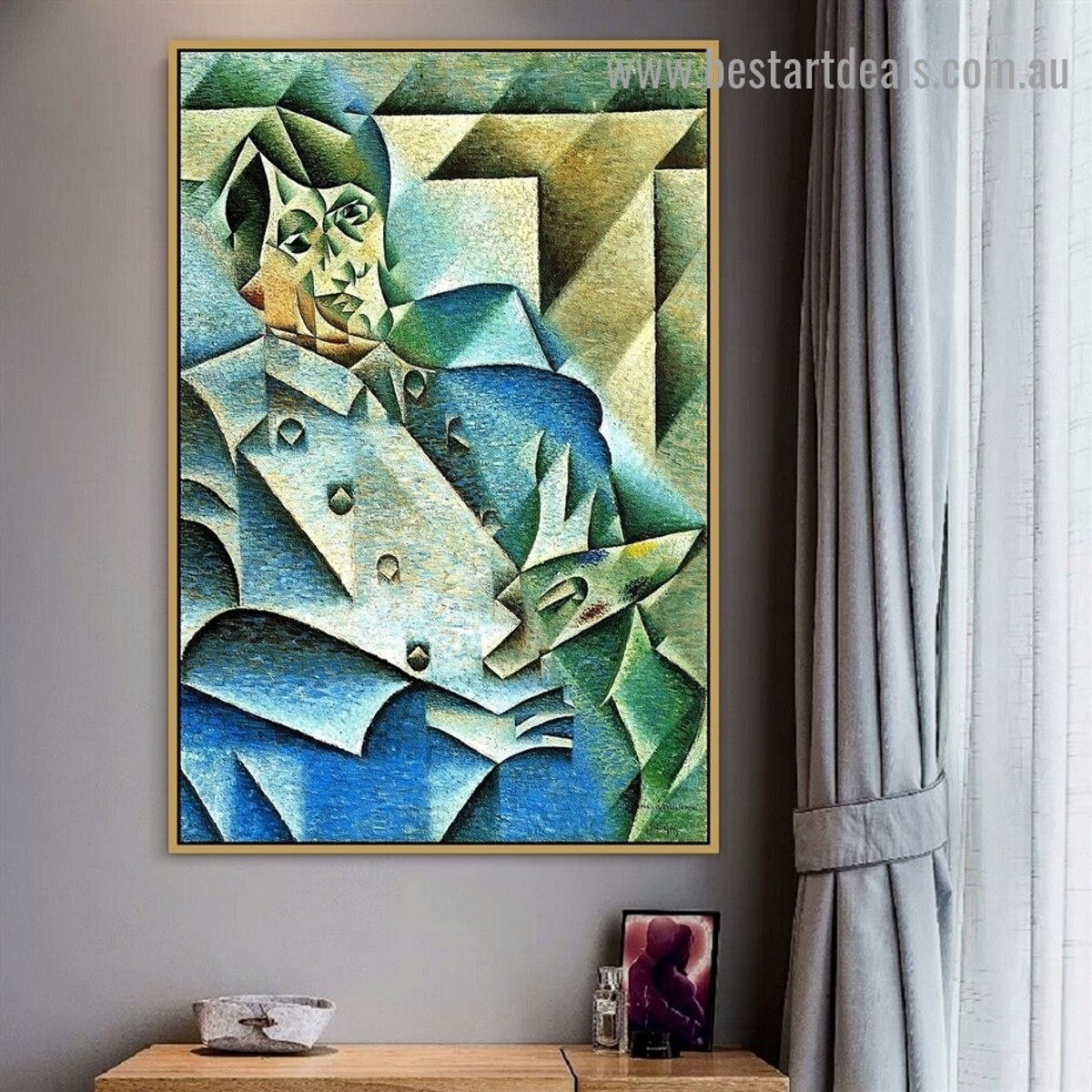 Portrait of Pablo Picasso Juan Gris Figure Analytical Cubism Reproduction Artwork Portrait Canvas Print for Room Wall Décor