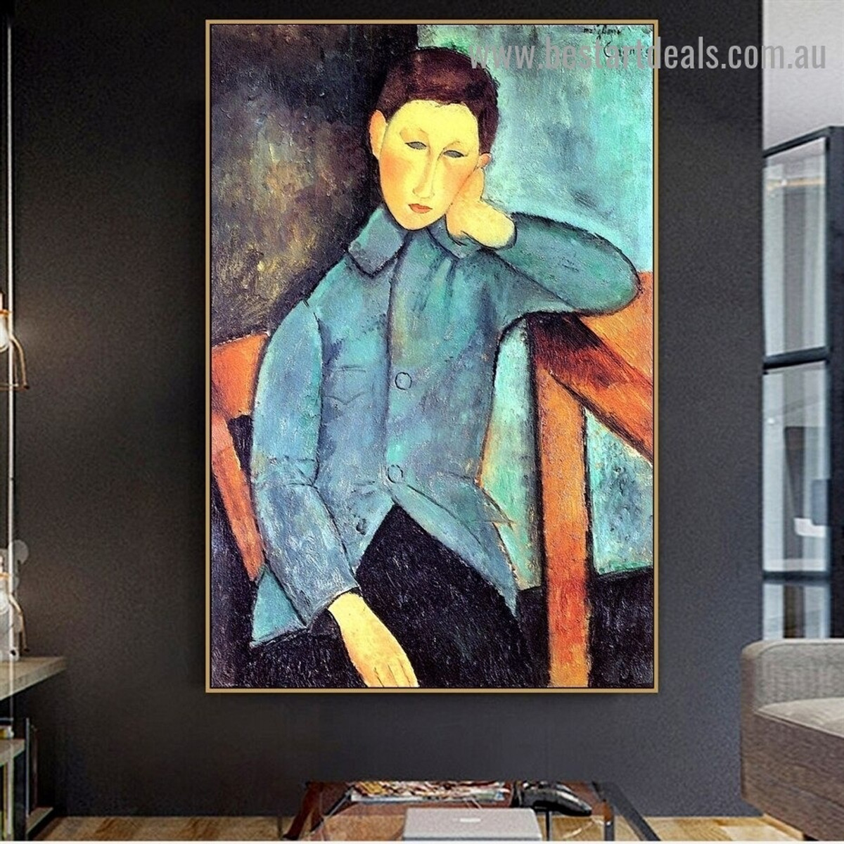 The Boy Amedeo Clemente Modigliani Figure Expressionism Reproduction Portrait Picture Canvas Print for Room Wall Decoration