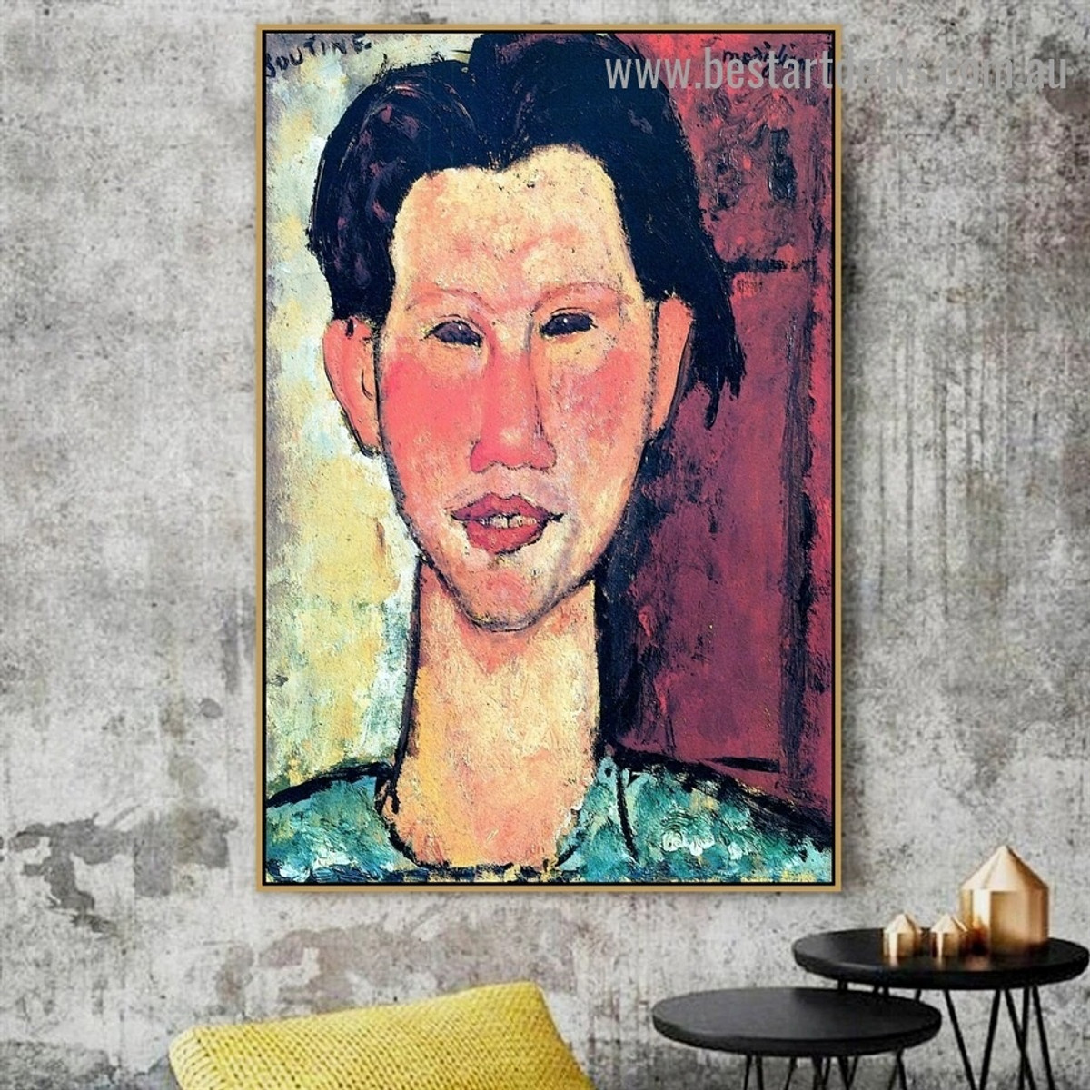 Portrait of Chaim Soutine Amedeo Clemente Modigliani Figure Expressionism Reproduction Portrait Photo Canvas Print for Room Wall Adornment