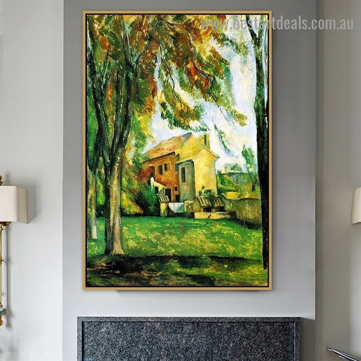 The pond of the Jas de Bouffan Paul Cézanne Landscape Impressionism Reproduction Artwork Image Canvas Print for Room Wall Décor