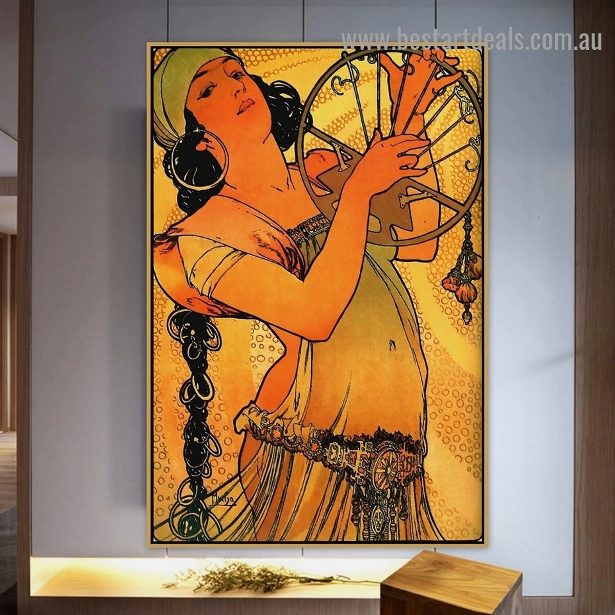 Salome Alphonse Mucha Vintage Figure Retro Reproduction Poster Artwork Portrait Canvas Print for Room Wall Ornament