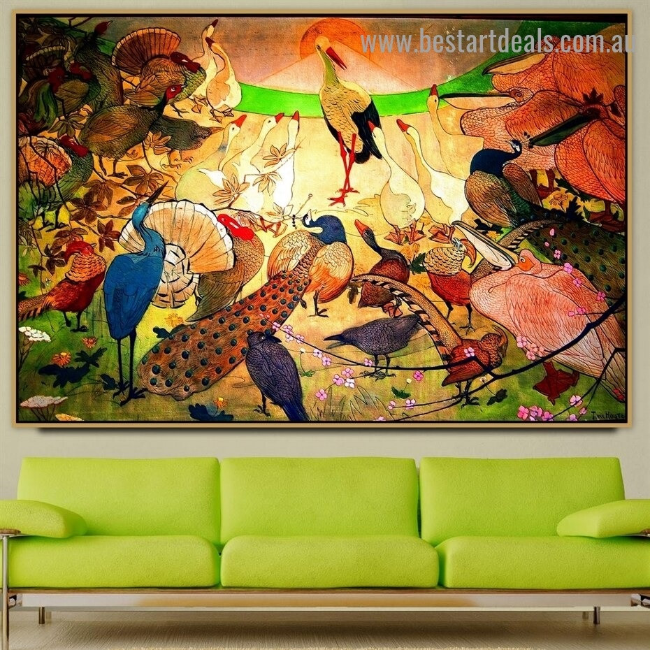 Return of the Stork Theodorus Van Hoytema Bird Botanical Landscape Advertisement Vintage Poster Artwork Picture Canvas Print for Room Wall Décor