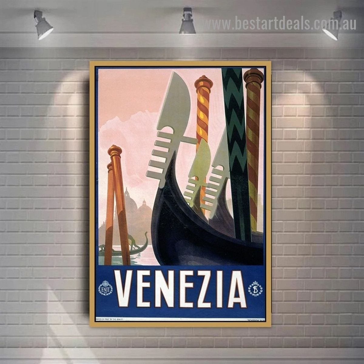 Venezia Landscape Vintage Retro Advertisement Poster Artwork Picture Canvas Print for Room Wall Garniture