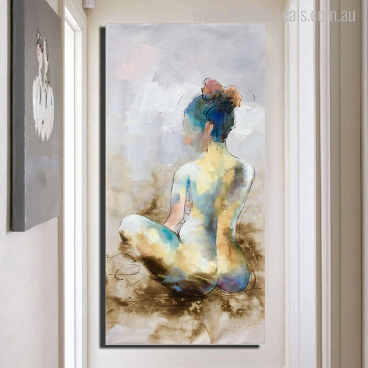 Woman Abstract Watercolor Figure Painting Canvas Print for Wall Art Decor