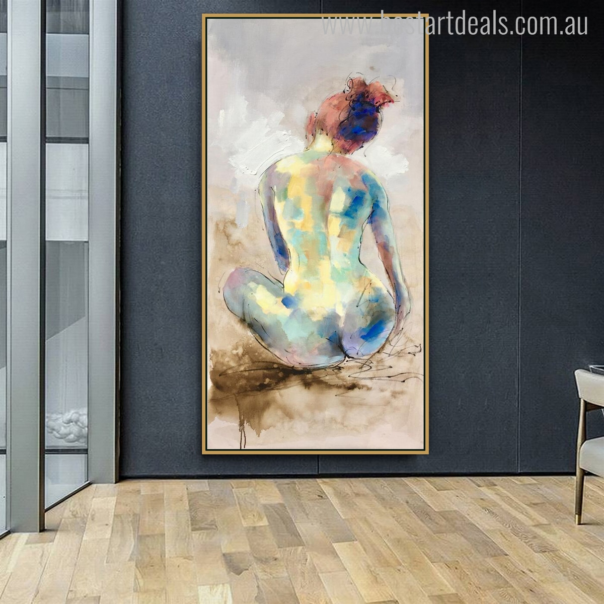 Dorsum Abstract Watercolor Figure Nude Canvas Artwork Print for Wall Art Decor