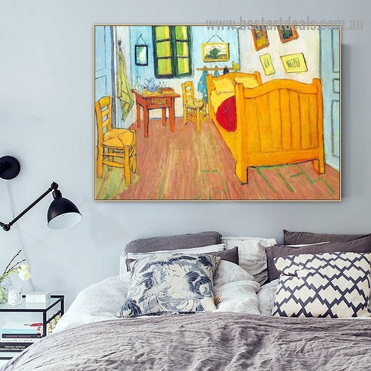 Vincent's Bedroom in Arles Vincent Van Gogh Still Life Post Impressionism Artwork Photo Canvas Print for Room Wall Adornment