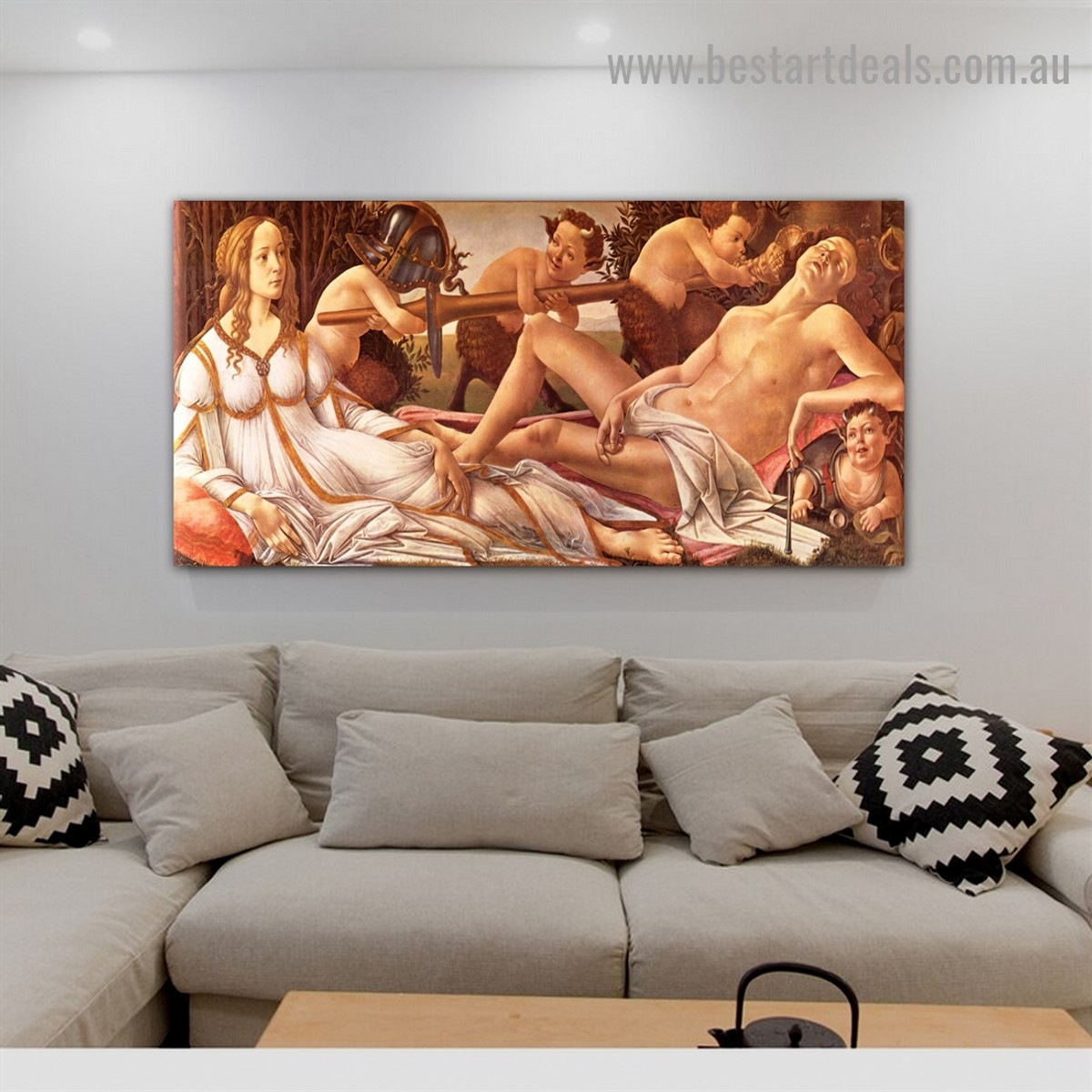 Venus and Mars Sandro Botticelli Botanical Figure Early Renaissance Reproduction Artwork Image Canvas Print for Room Wall Decoration