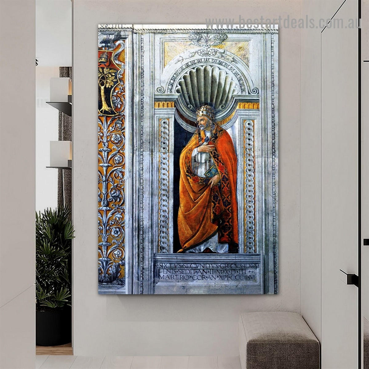 Sixtus II Sandro Botticelli Religious Early Renaissance Reproduction Artwork Image Canvas Print for Room Wall Decoration