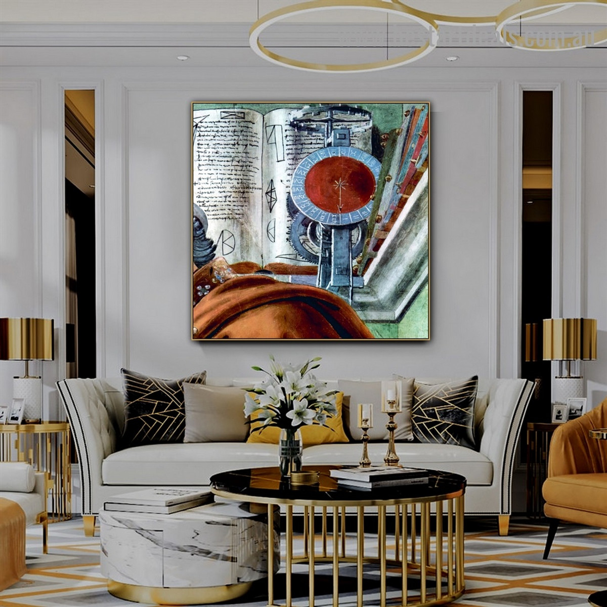 St Augustine Sandro Botticelli Figure Typography Early Renaissance Reproduction Artwork Picture Canvas Print for Room Wall Garniture