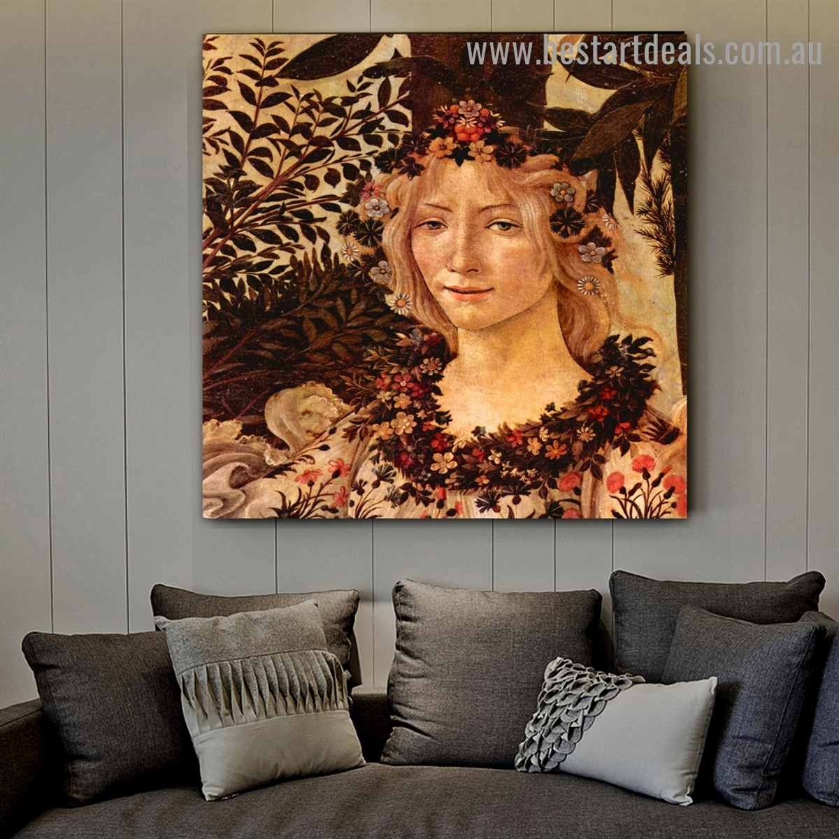 The Spring II Sandro Botticelli Botanical Figure Early Renaissance Reproduction Portrait Photo Canvas Print for Room Wall Ornament