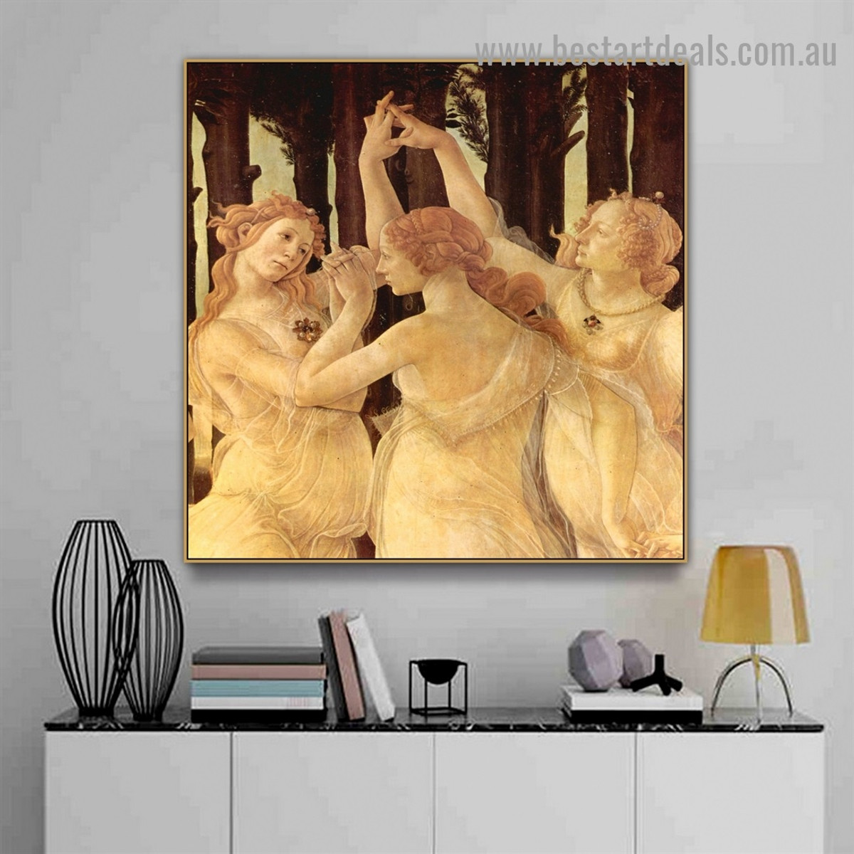 The Spring III Sandro Botticelli Botanical Figure Early Renaissance Reproduction Artwork Photo Canvas Print for Room Wall Ornament