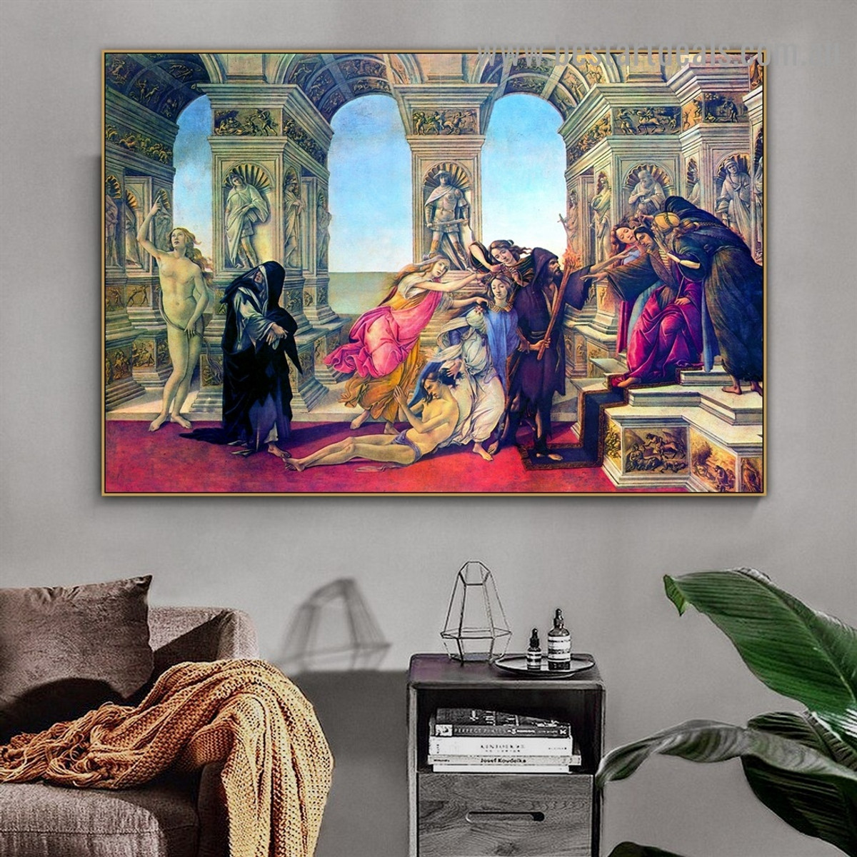 Calumny of Apelles II Sandro Botticelli Figure Early Renaissance Reproduction Artwork Picture Canvas Print for Room Wall Décor