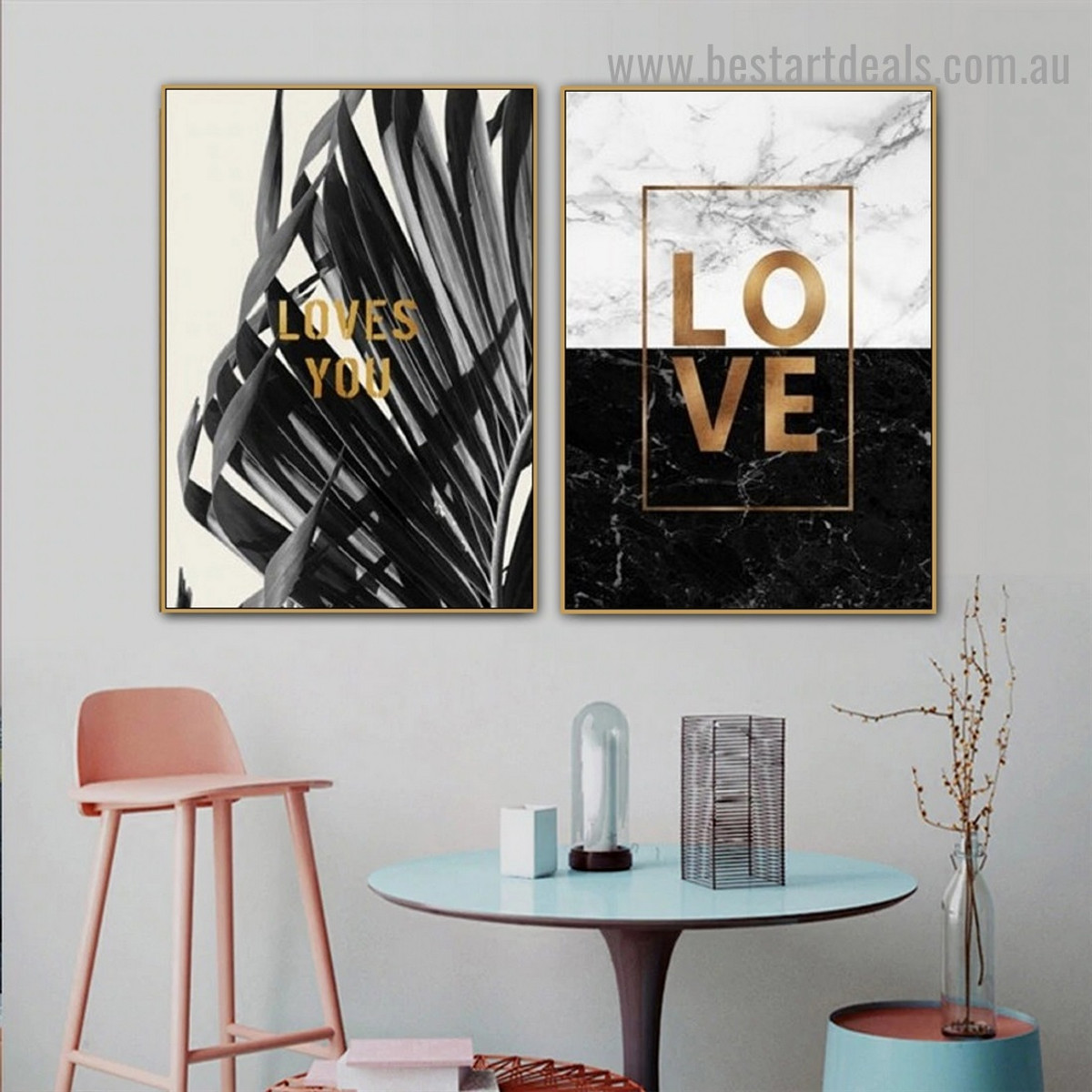 Colorless Leaflet Botanical Typography Modern Framed Artwork Photo Canvas Print for Room Wall Flourish