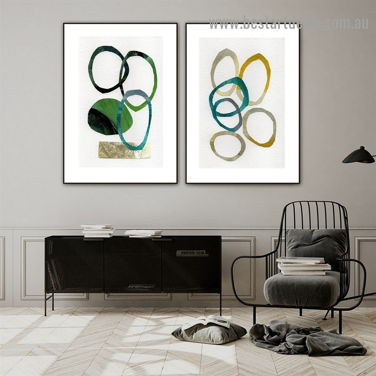 Winding Smear Abstract Watercolor Framed Artwork Image Canvas Print for Room Wall Drape