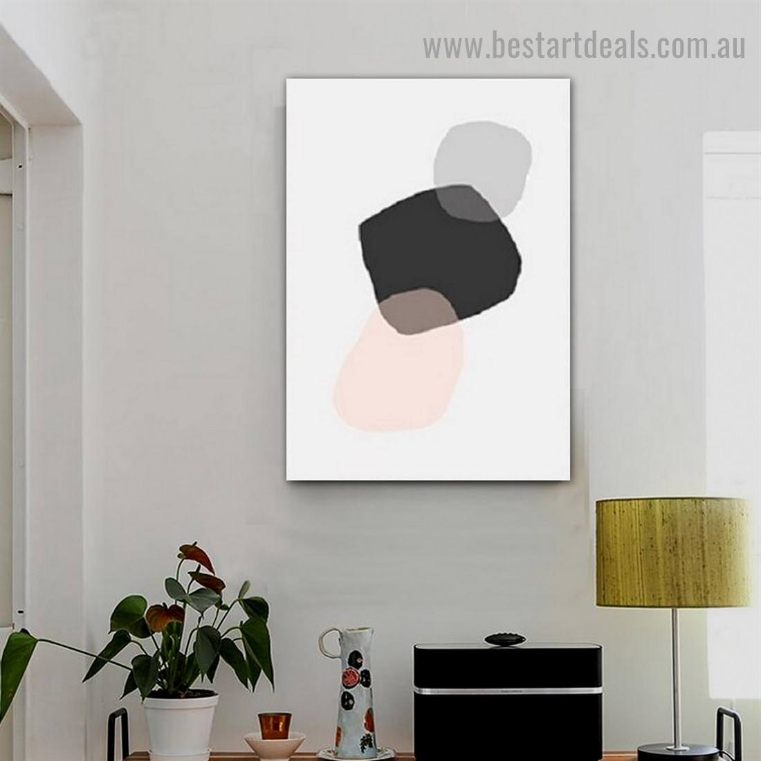 Abstract Pattern Nordic Framed Artwork Picture Canvas Print for Room Wall Flourish