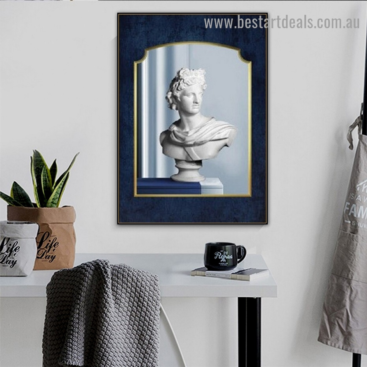 David Sculpture Abstract Scandinavian Framed Artwork Image Canvas Print for Room Wall Adornment