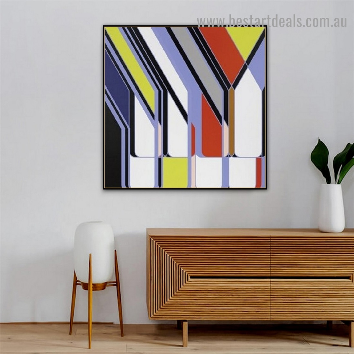 Colorful Concrete Design Abstract Modern Framed Artwork Photo Canvas Print for Room Wall Garnish