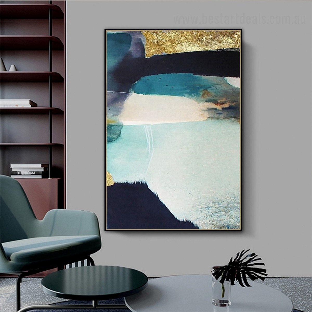 Colorful Texture Abstract Scandinavian Framed Portrait Painting Canvas Print for Room Wall Drape
