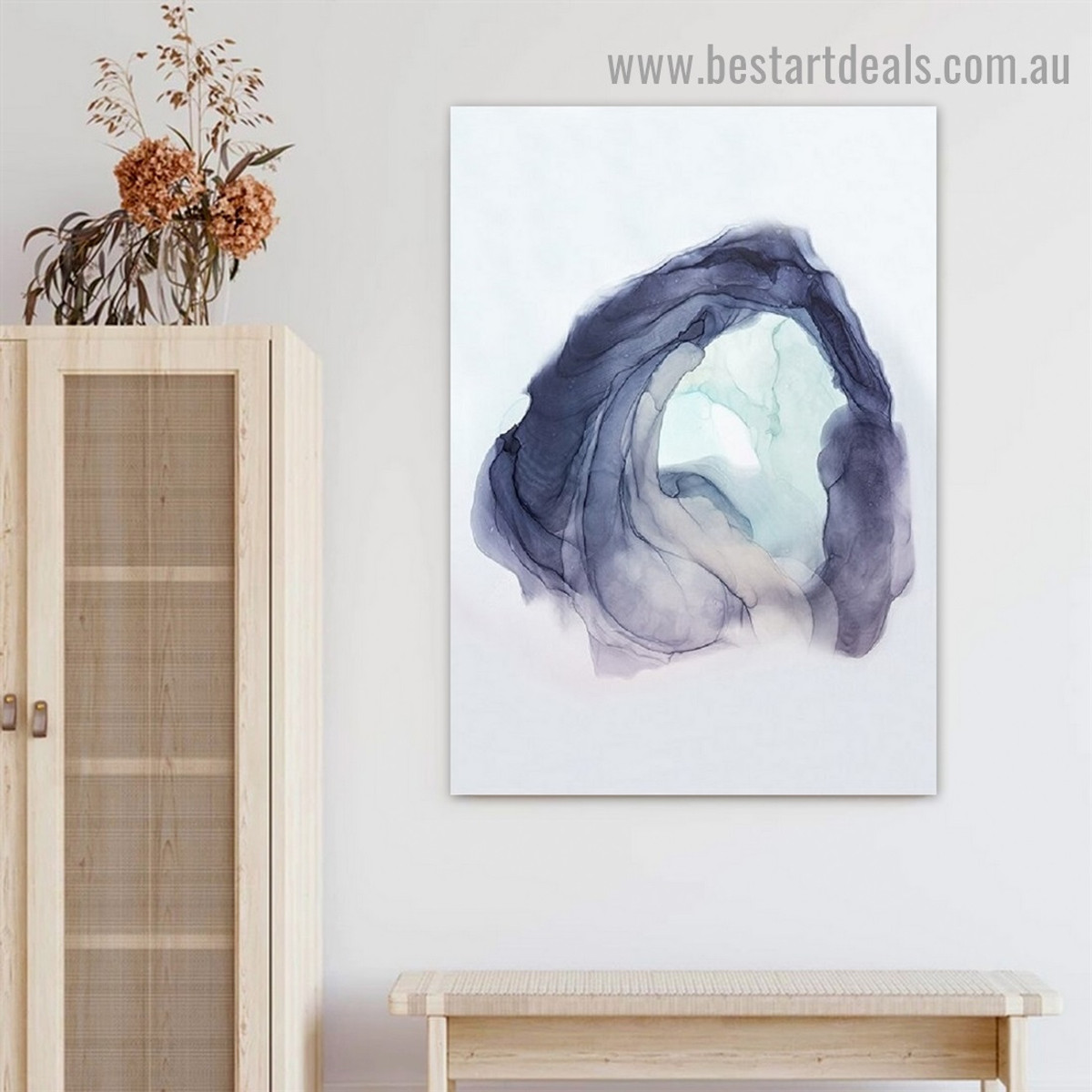 Winding Abstract Modern Framed Portrait Photo Canvas Print for Room Wall Decoration