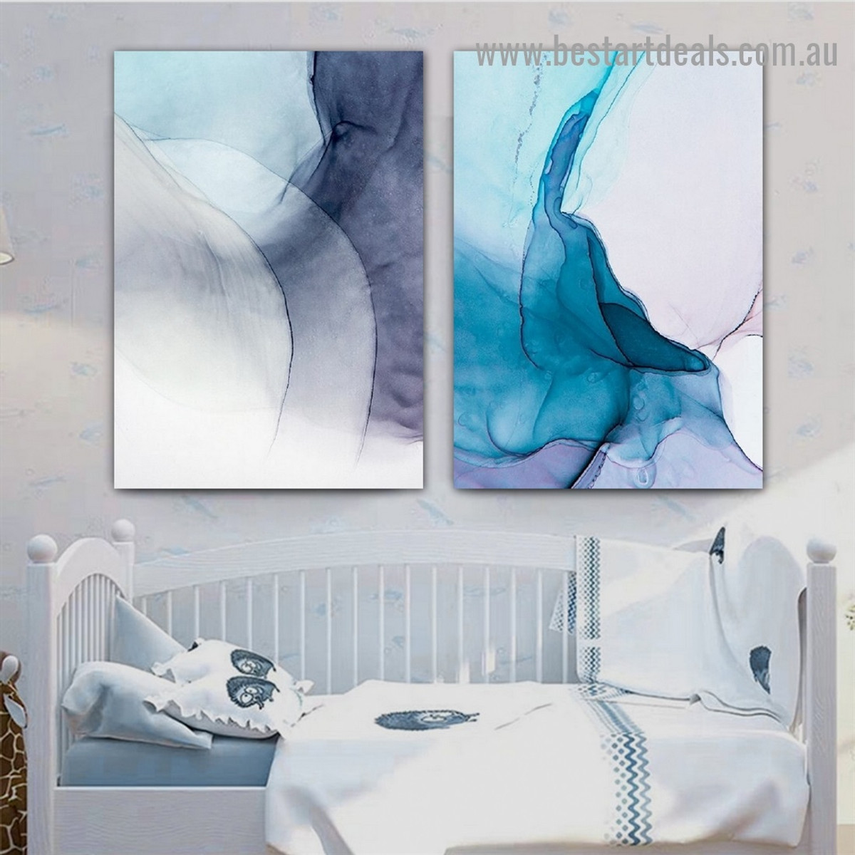 Motley Misty Design Abstract Modern Framed Artwork Portrait Canvas Print for Room Wall Décor