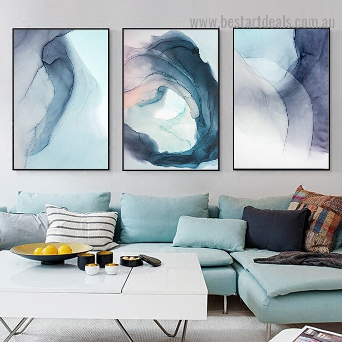 Stripe Marble Art Abstract Modern Framed Artwork Picture Canvas Print for Room Wall Garniture