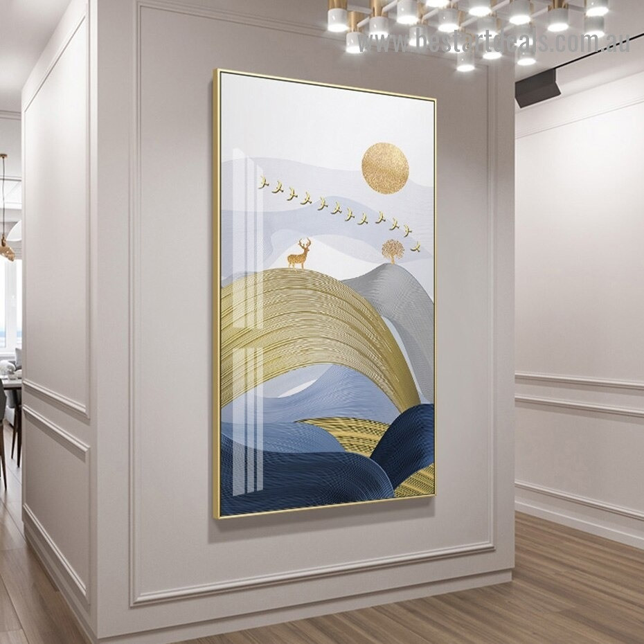 Birds Shoal Abstract Modern Framed Portrait Painting Canvas Print for Room Wall Ornament