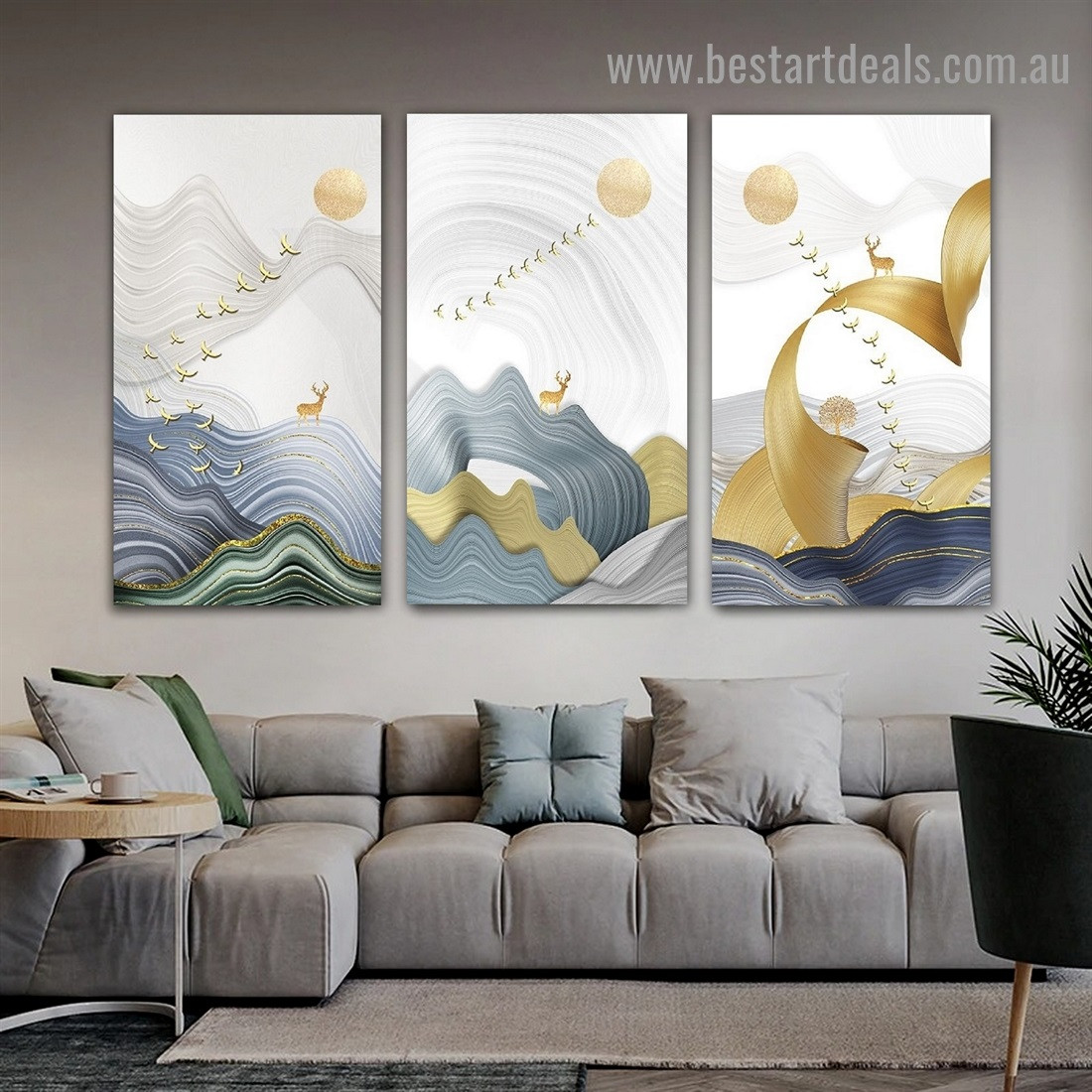 Flying Bird Swarm Abstract Modern Framed Artwork Photo Canvas Print for Room Wall Ornament