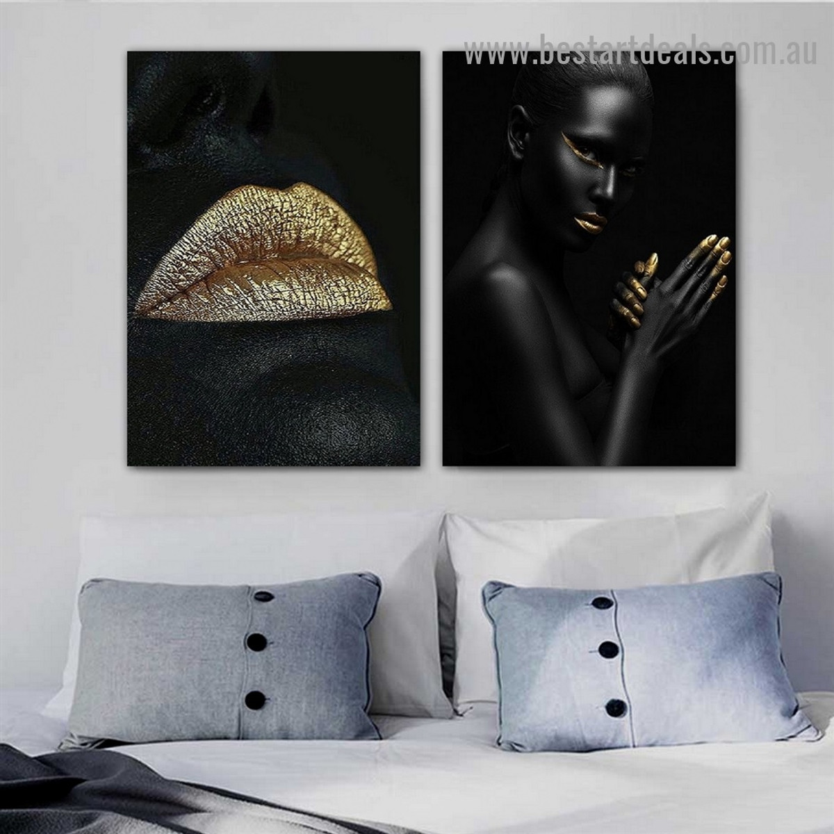 Auric Lips Fashion Figure Modern Framed Artwork Painting Canvas Print for Room Wall Adorn