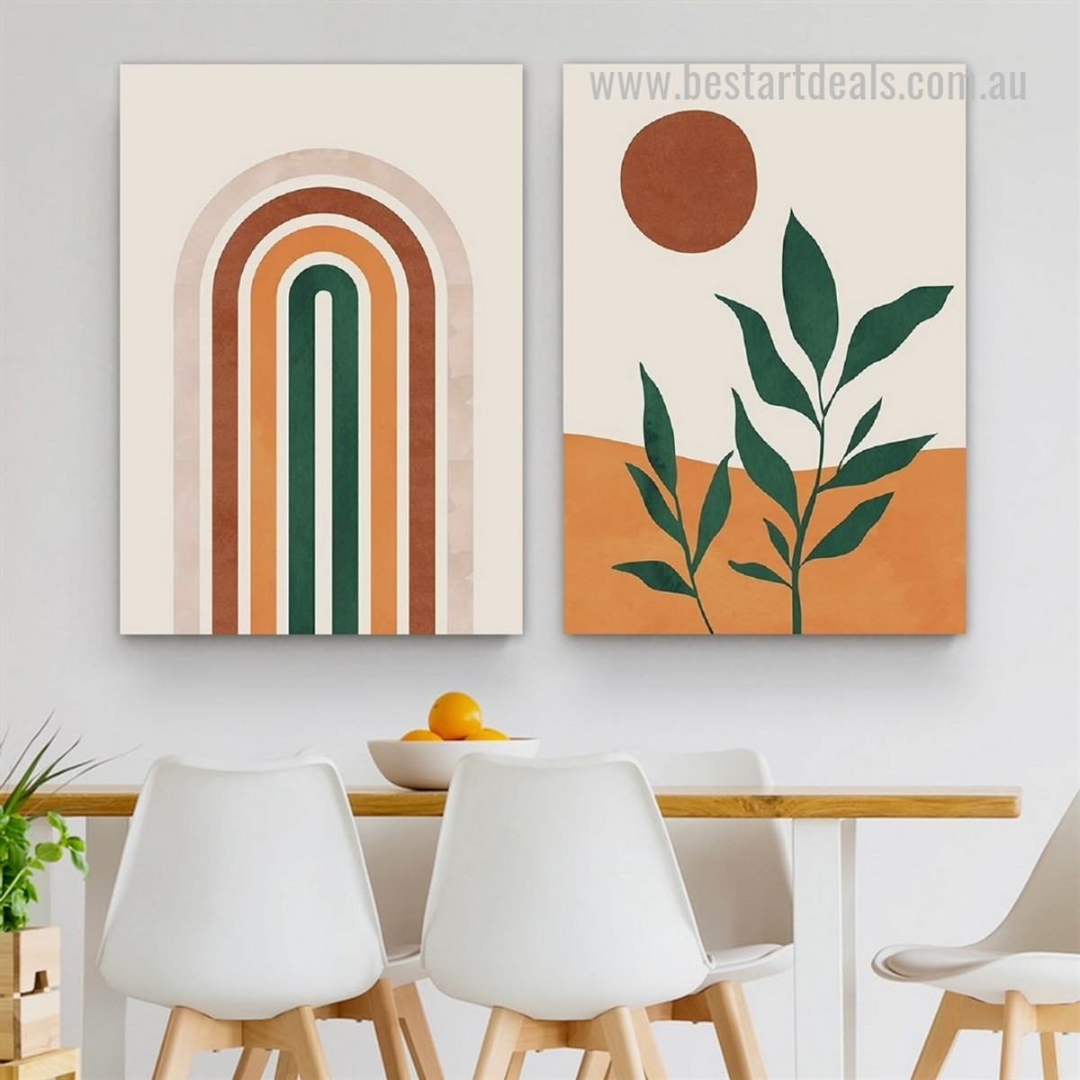 Tortuous Alignments sun 2 Piece Geometrical Framed Stretched Scandinavian Painting Photograph Abstract Canvas Print for Room Wall Adornment