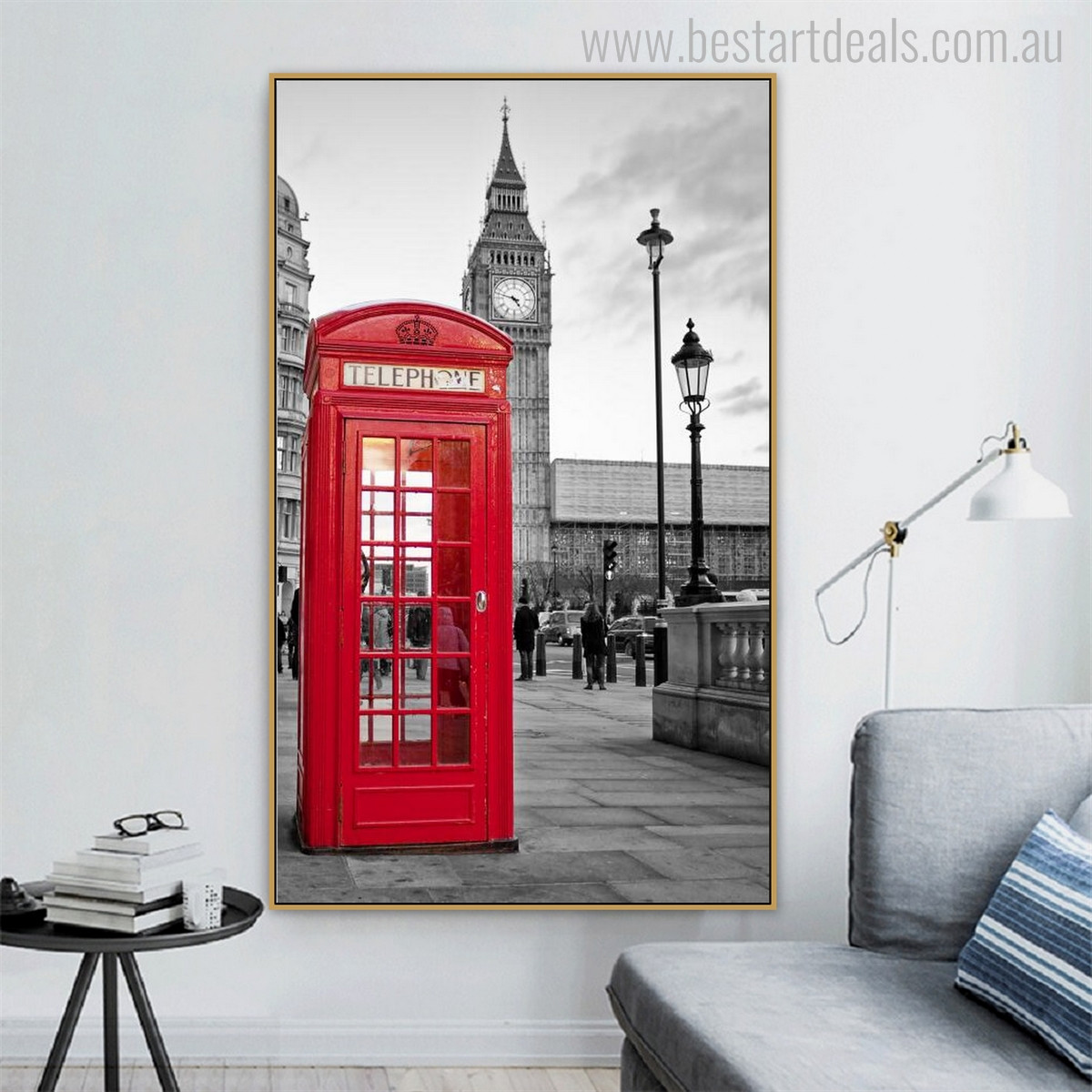 Clock Tower Cityscape Modern Painting Canvas Print for Wall Ornamentation