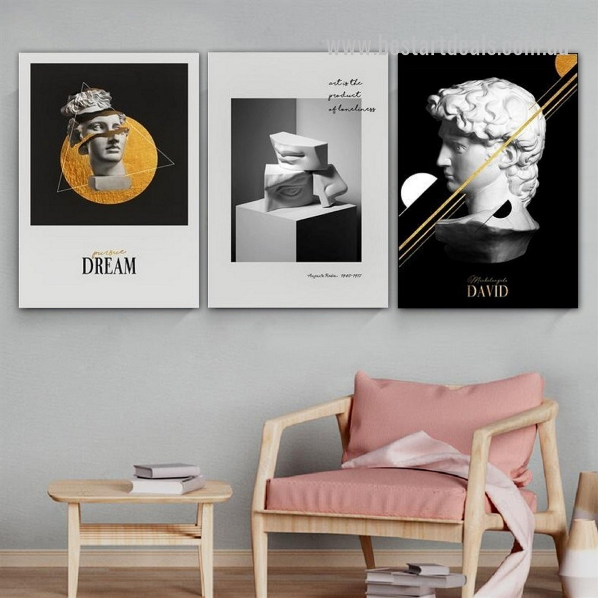 Product Of Loneliness Artwork Modern Wall Canvas Print 3 Multi Panel Photograph Typography Framed Stretched Typography For Home Trimming