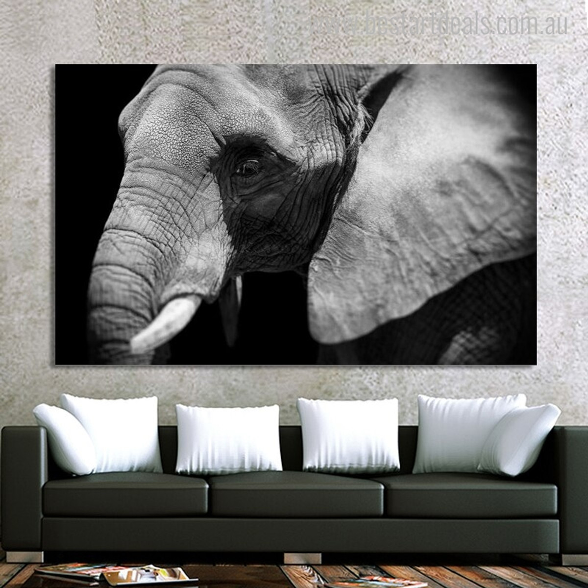 Wild Elephant Animal Modern Painting Canvas Print for Room Wall Garniture