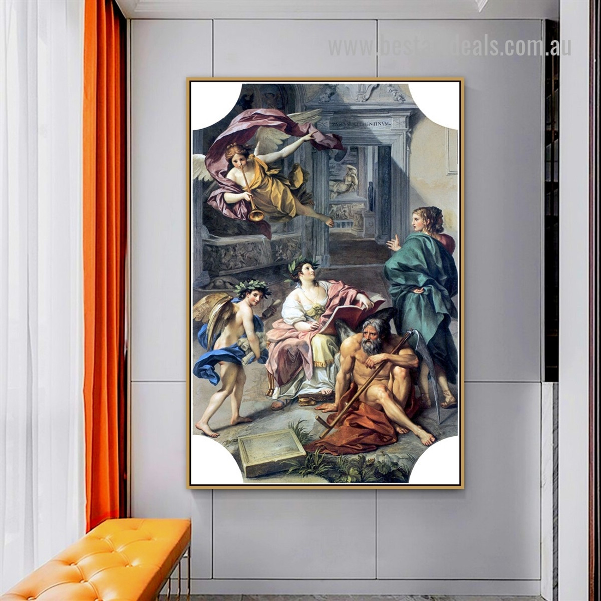 The Triumph of History over Time Raphael High Renaissance Figure Landscape Reproduction Artwork Picture Canvas Print for Room Wall Onlay
