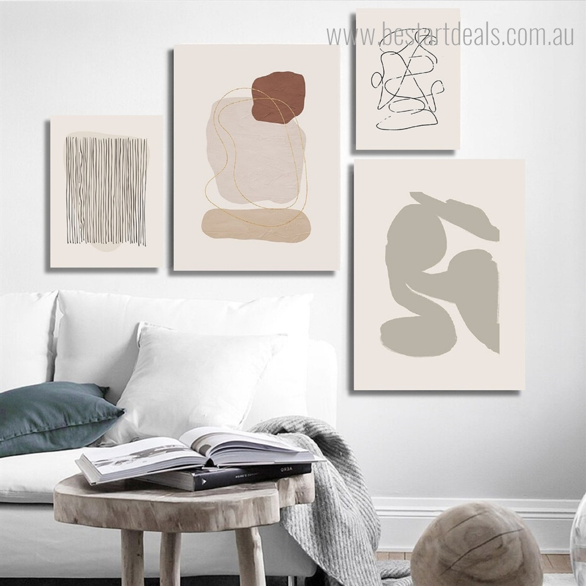 Wandering Alignments Mackle Lines Scandinavian Abstract Cheap Wrapped Rolled 4 Piece Framed Wall Art Photograph Minimalist Canvas Print for Room Disposition